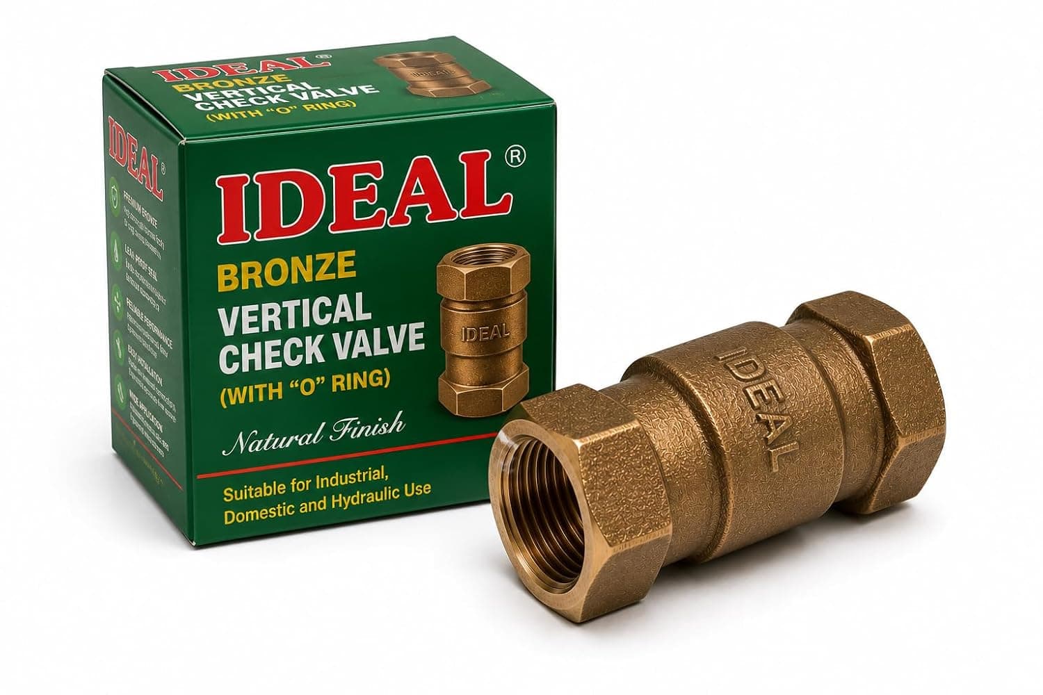 IDEAL Bronze Vertical Check Valve Angle